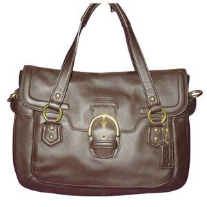 Coach 2013 Legacy Campbell Eva Brown Supple Leather Buckle Flap Crossbody Bag